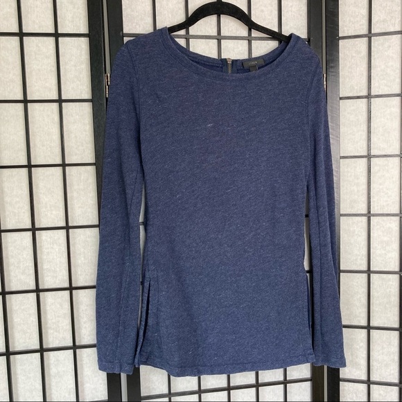 J. Crew Side Split Sweater Tunic Blue XSmall - Picture 3 of 10